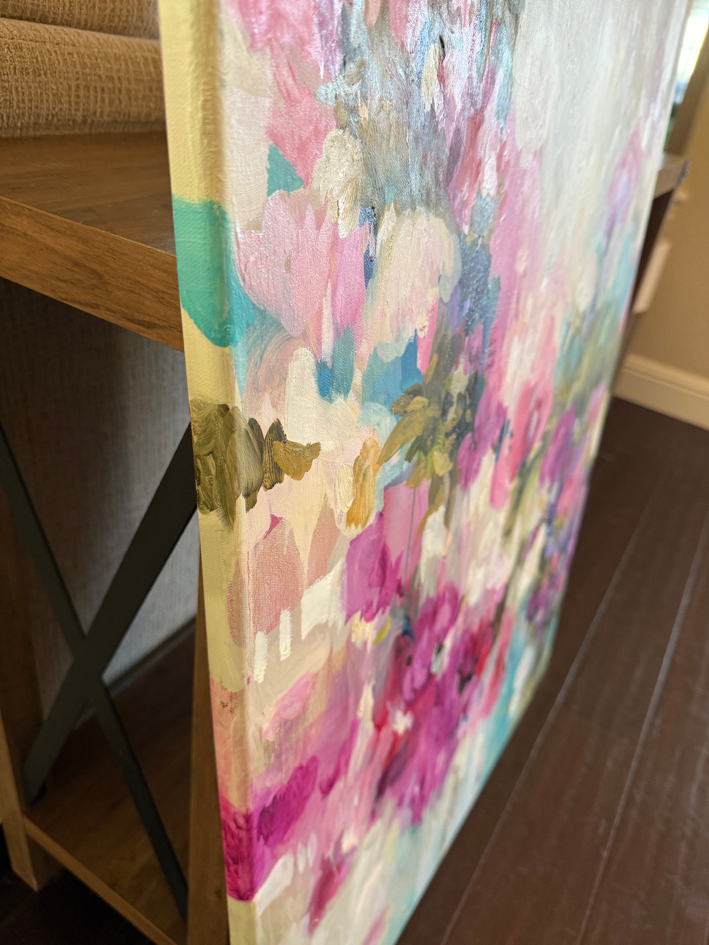 Large Floral Impressionistic Oil Painting - Ready for the Party