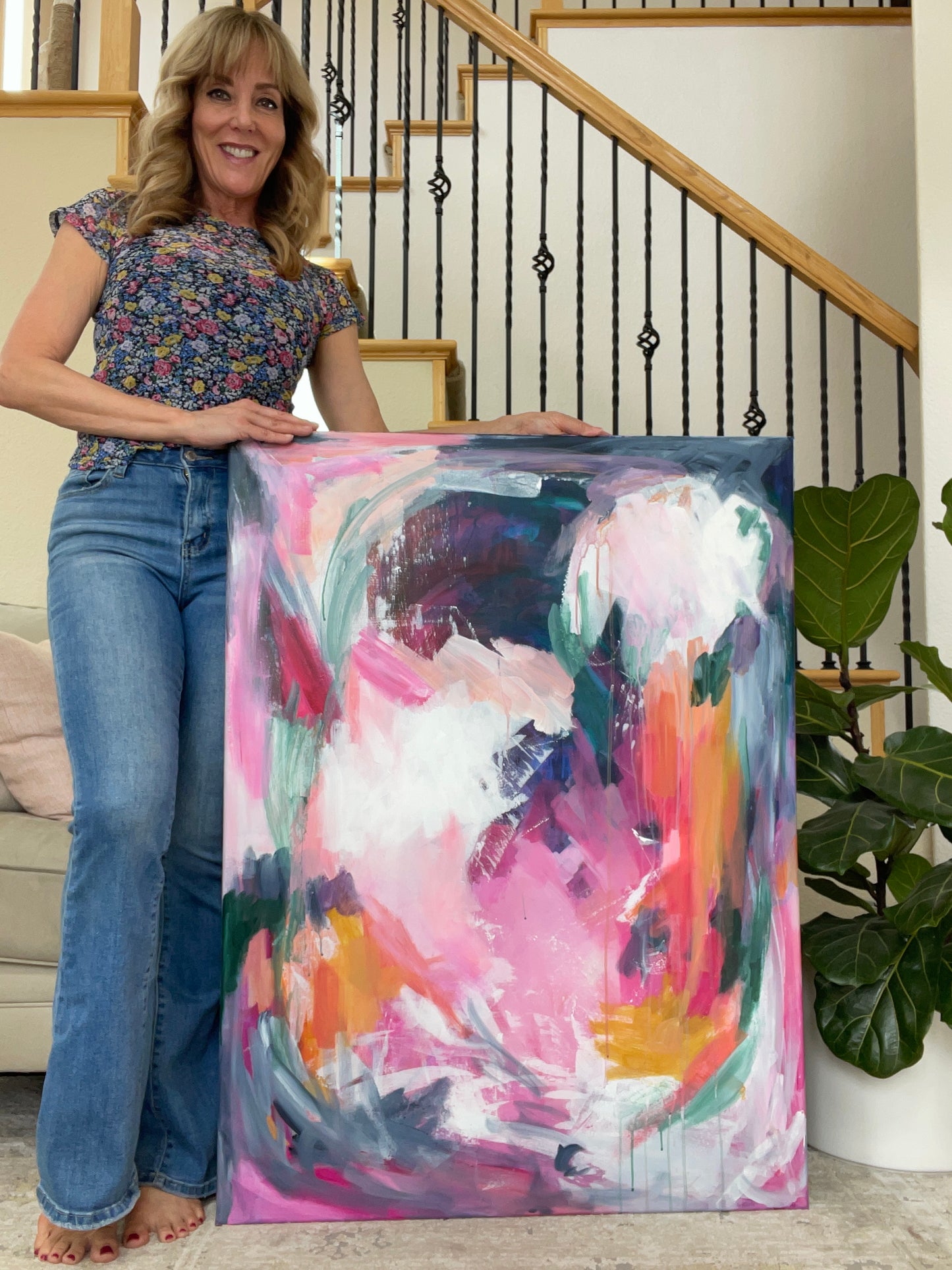 Large Impressionistic Acrylic Painting -  All of It