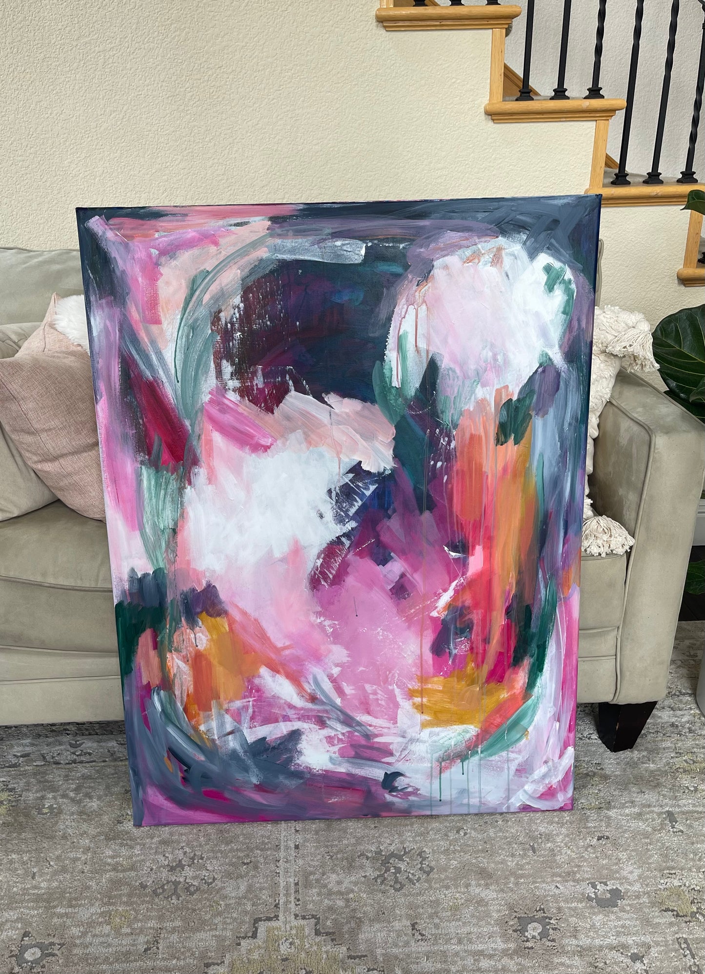 Large Impressionistic Acrylic Painting -  All of It