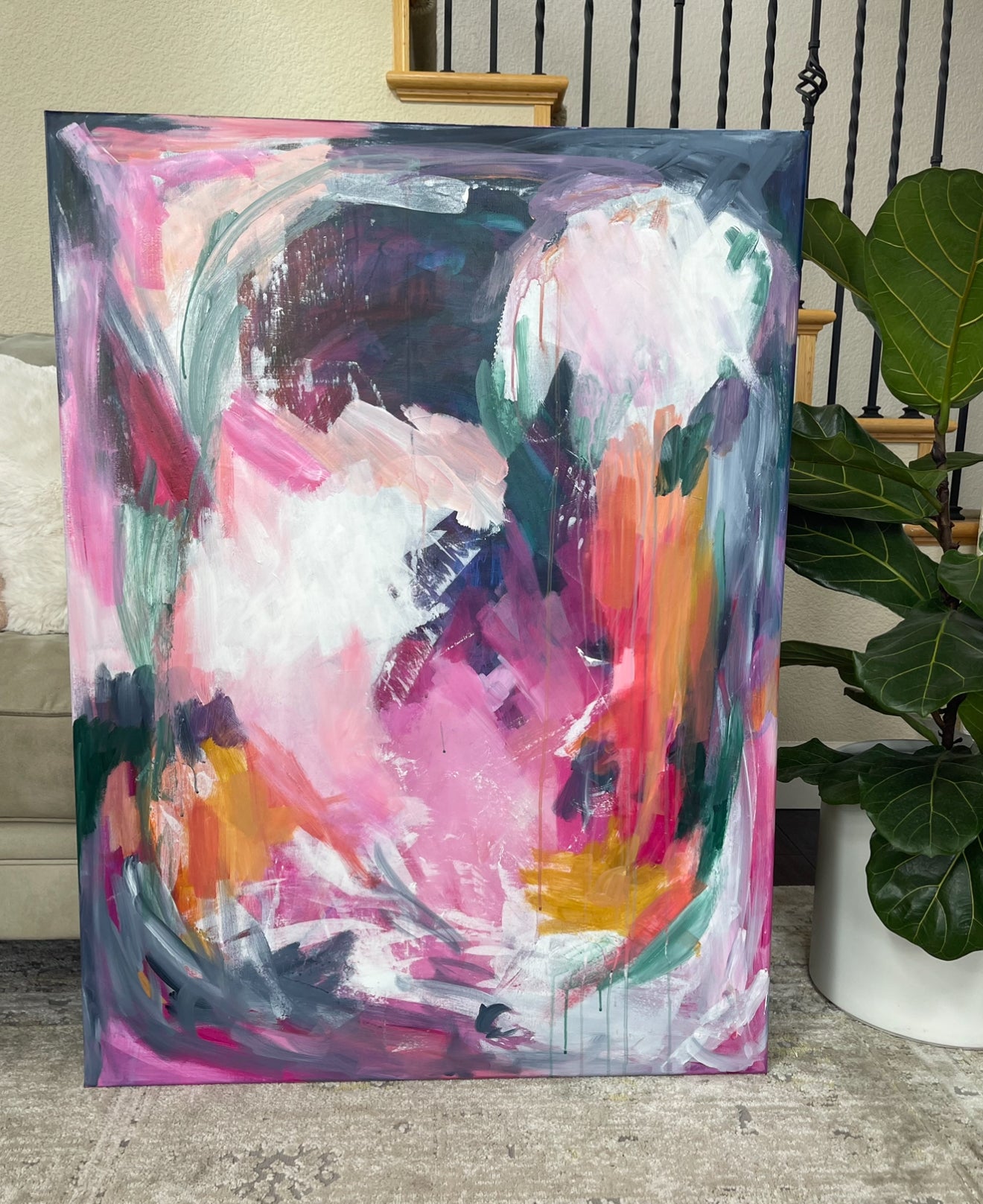 Large Impressionistic Acrylic Painting -  All of It