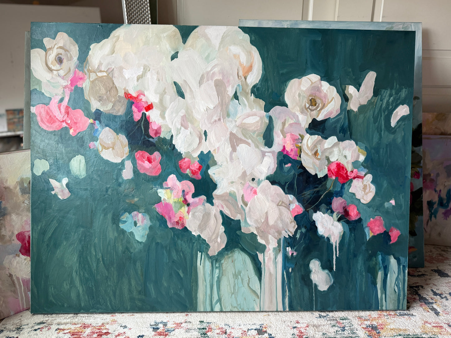 Large Floral Impressionistic Oil Painting - Showgirls