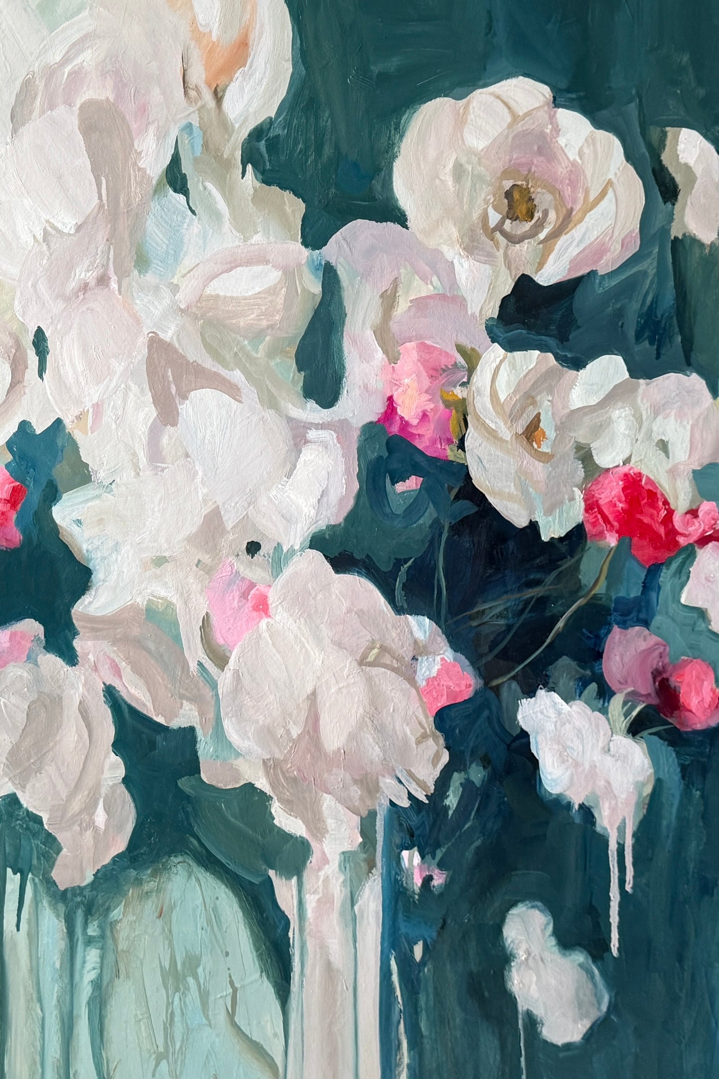 Large Floral Impressionistic Oil Painting - Showgirls